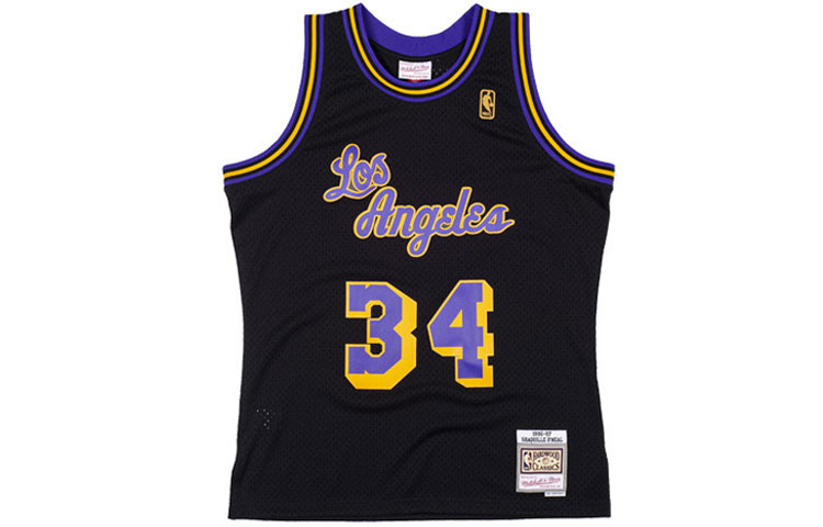 Mitchell Ness Mitchell & Ness NBA Shaquille O'Neal 96-97 Lakers Black Jersey Swingman . SMJYCP19273-LALBLCK96SON 圖 2
