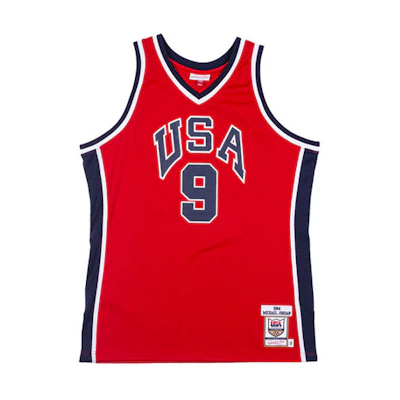 Mitchell Ness Mitchell & Ness NBA USA Dream Team Jordan #9 Red Basketball Jersey AJY4AC19080-USASCAR84MJO