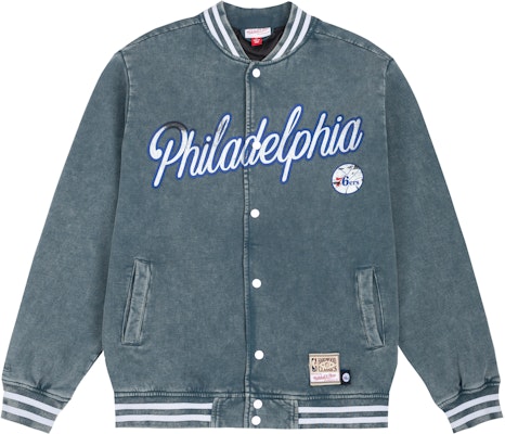 Mitchell Ness Mitchell & Ness NBA Vintage Philadelphia 76ers V-Neck Jacket Unisex - Blue. OJBF6801-P76YYPPPBLUE Order Mitchell Ness Mitchell & Ness NBA Vintage Philadelphia 76ers V-Neck Jacket Unisex - Blue. OJBF6801-P76YYPPPBLUE