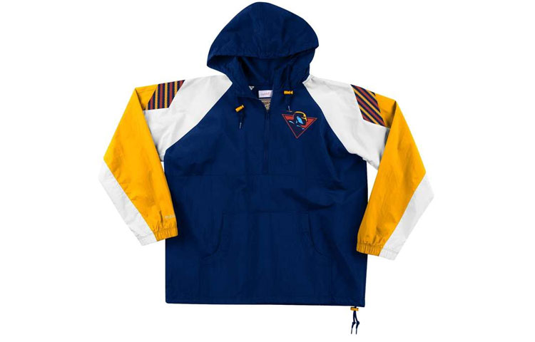 Mitchell Ness Mitchell & Ness NBA Warriors Retro Colorblock Hoodie - Unisex Gray/Blue HDSSAJ19008-GSWGHLB