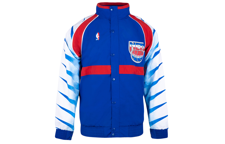 Mitchell Ness Mitchell & Ness Nets Retro Basketball Warm-Up Jacket Blue Unisex. AWJKSB19102-NJNPTRY90