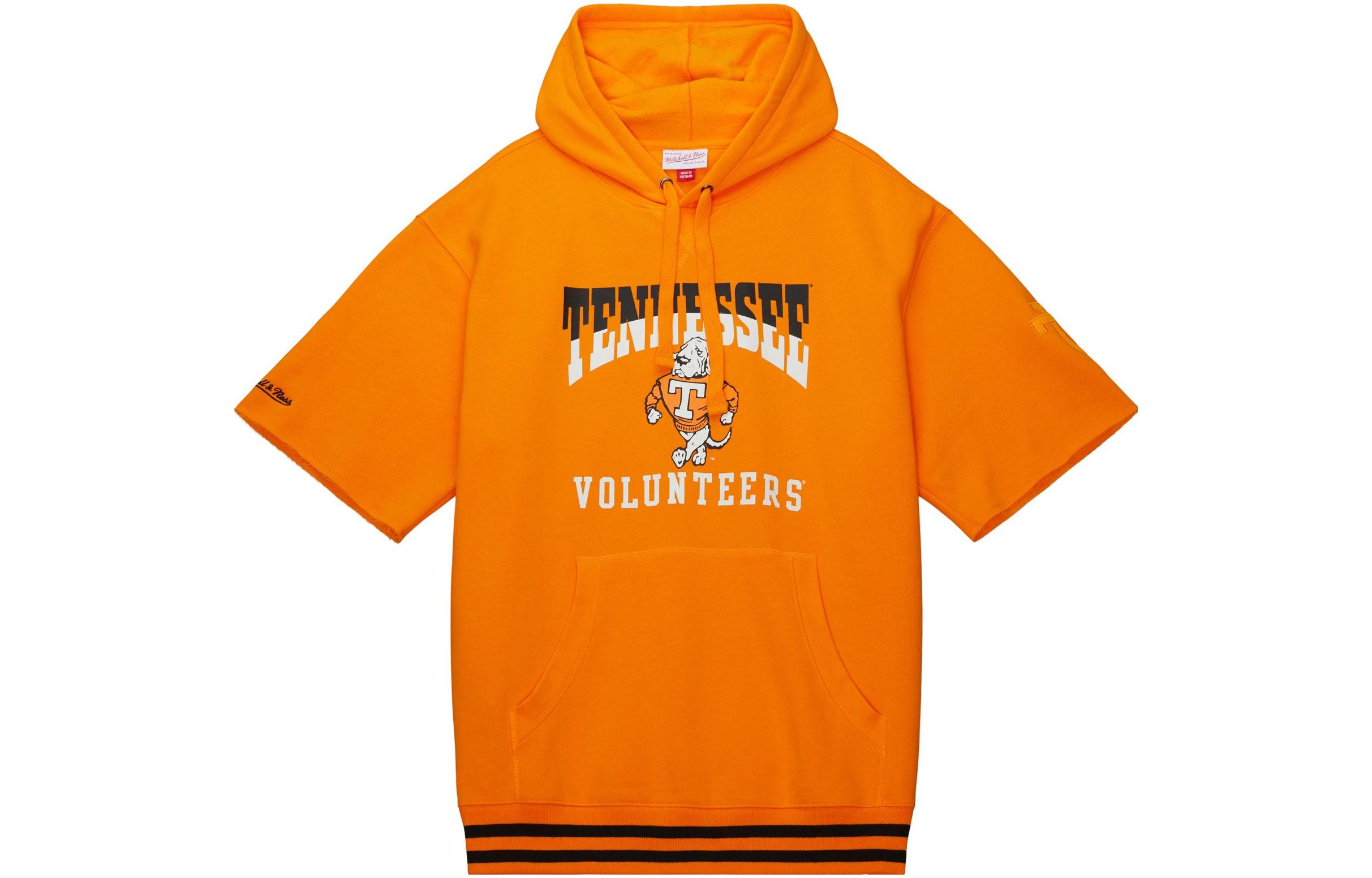 Mitchell Ness Mitchell & Ness Orange Colorblock Letter Print Crewneck Sweatshirt Men FCPO5512-PFLYYPPPORAN