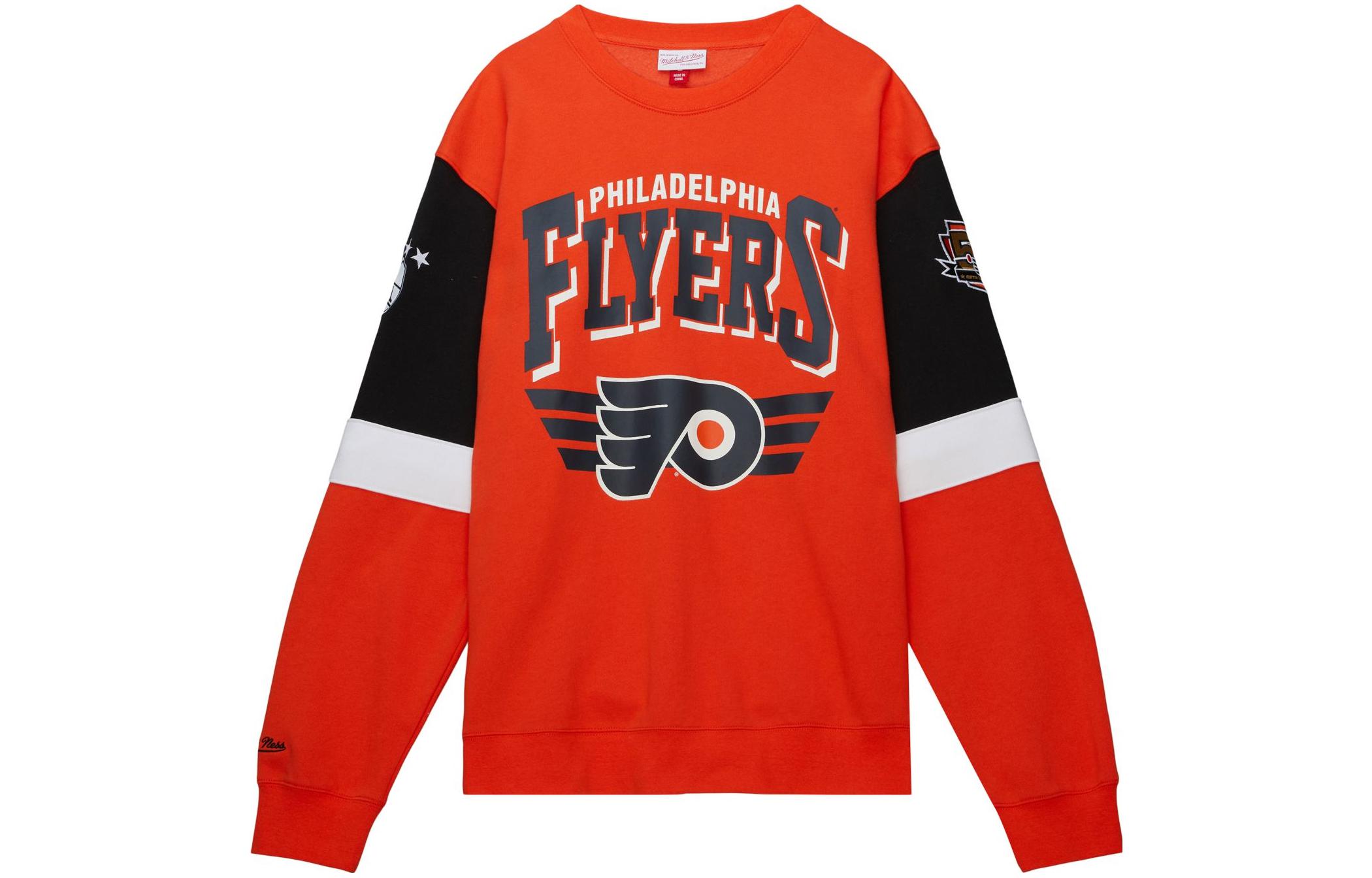 Mitchell Ness Mitchell & Ness Orange Letter Crewneck Long Sleeve Sweatshirt FCPO5512-UTAYYPPPORAN