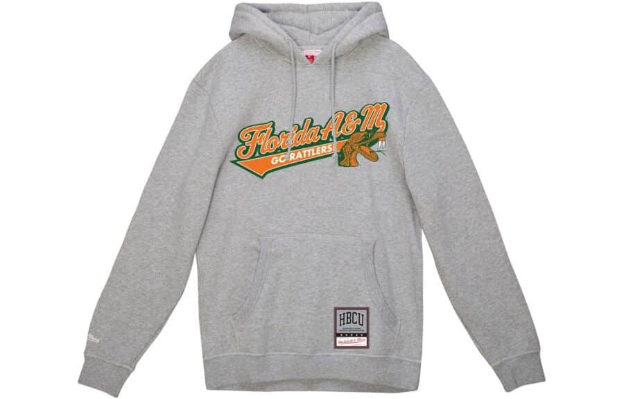 Mitchell Ness Mitchell & Ness Oversized Logo Print Hoodie Black Long Sleeve Pullover FPHD5901-LALYYPPPBLCK