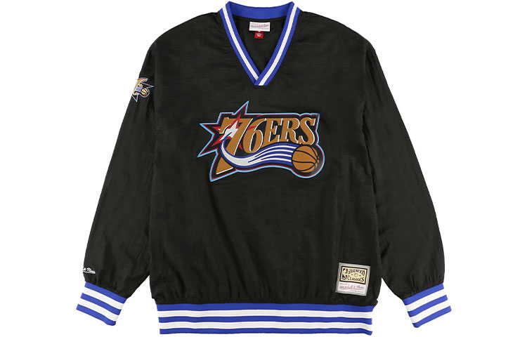 Mitchell Ness Mitchell & Ness Philadelphia 76ers Logo Crewneck Sweatshirt Black TVNC1111-P76BK