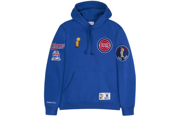 Mitchell Ness Mitchell & Ness Pistons Retro City Champion Hoodie Blue Unisex Embroidered Logo. FPHD3236-DPIYYPPPROYA