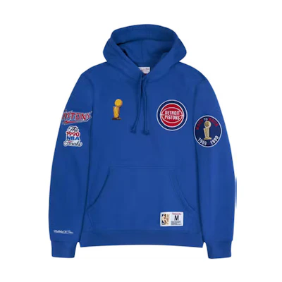 Mitchell Ness Mitchell & Ness Pistons Retro City Champion Hoodie Blue Unisex Embroidered Logo. FPHD3236-DPIYYPPPROYA