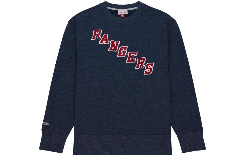 Mitchell Ness Mitchell & Ness Playoff Win 20 Crew New York Yankees Vintage Blue Sweatshirt Mens FCPO6736-NYYYYPPPNYHT