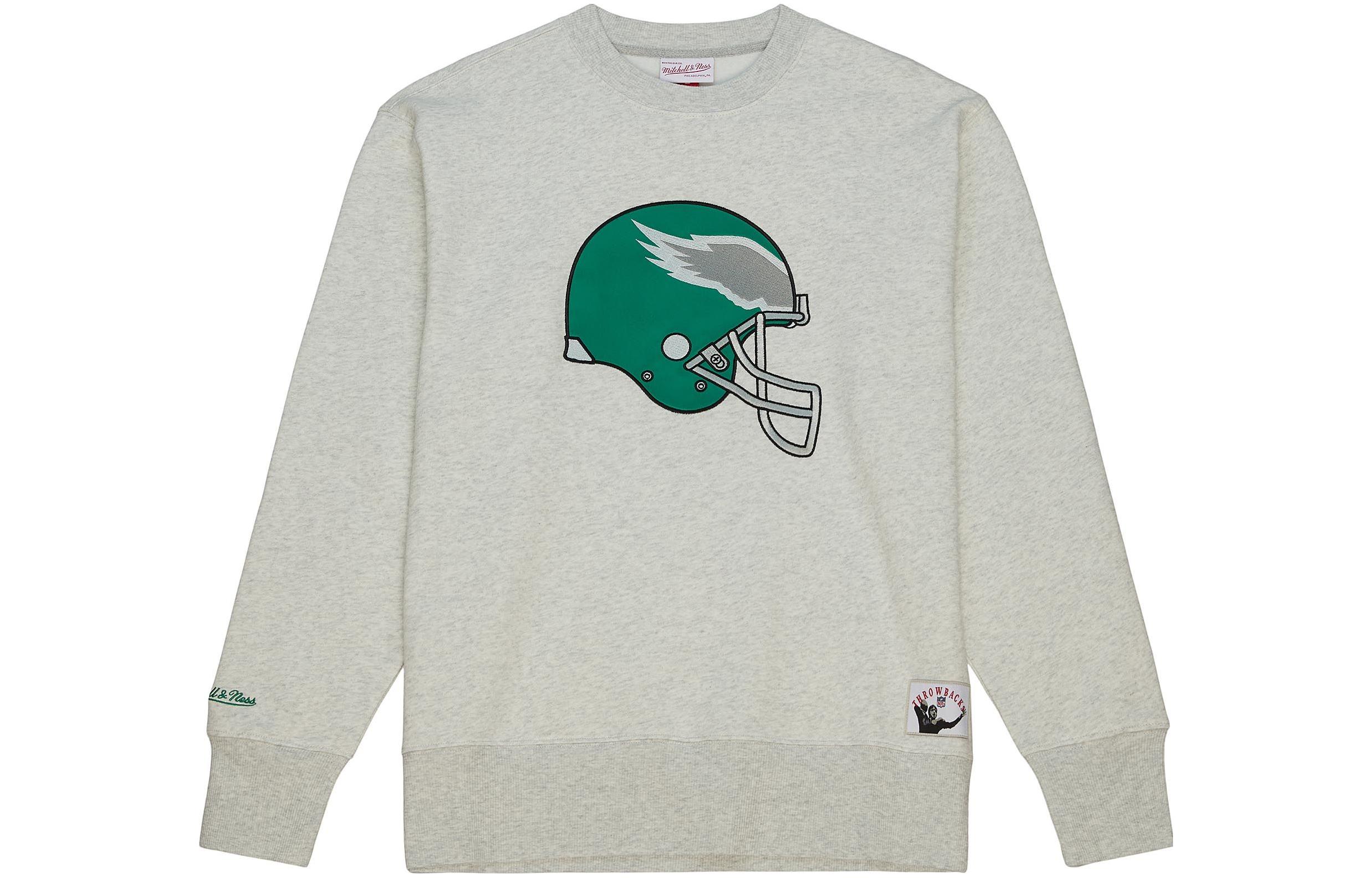 Mitchell Ness Mitchell & Ness Playoff Win 20 Crew Philadelphia Eagles Vintage Sweatshirt Grey FCPO6736-PEAYYPPPBKHT