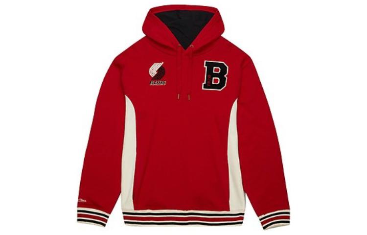Mitchell Ness Mitchell & Ness Print Letter Hoodie Unisex Long Sleeve Sweatshirt BMPHSH22106-CBURED1