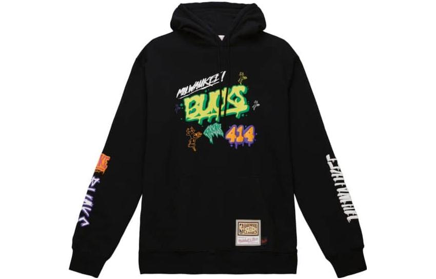 Mitchell Ness Mitchell & Ness Printed Logo Fleece Hoodie Black FPHD5940-QNOYYPPPBLCK