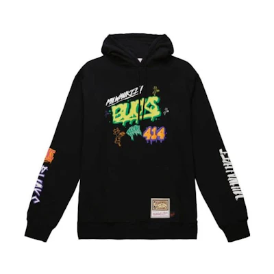 Mitchell Ness Mitchell & Ness Printed Logo Fleece Hoodie Black FPHD5940-QNOYYPPPBLCK