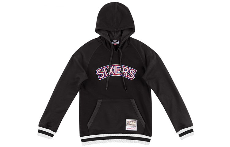 Mitchell Ness Mitchell & Ness Pullover Letter Print Hoodie Unisex Black FPHDBW18063-P76BLCK