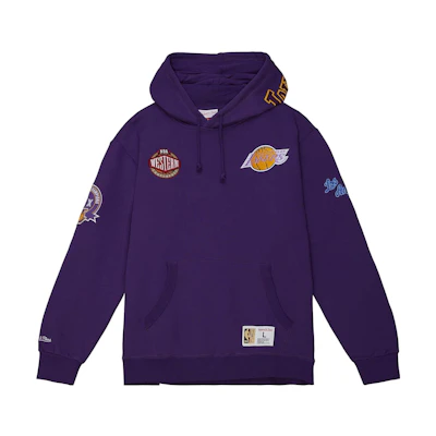 Mitchell Ness Mitchell & Ness Purple Color-Block Letter Print Hoodie Pullover FPHD6293-MVIYYPPPGDPR