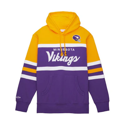 Mitchell Ness Mitchell & Ness Purple Colorblock Letter Print Hoodie FPHD6293-LALYYPPPPRGY
