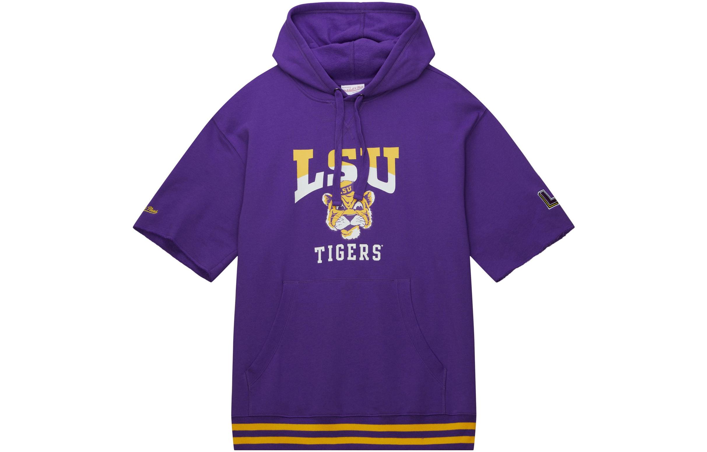 Mitchell Ness Mitchell & Ness Purple Letter Print Oversized Hoodie for Men BMFP5546-MNNYYPPPPURP