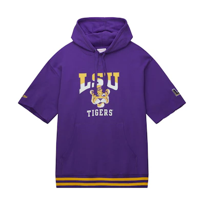 Mitchell Ness Mitchell & Ness Purple Letter Print Oversized Hoodie for Men BMFP5546-MNNYYPPPPURP