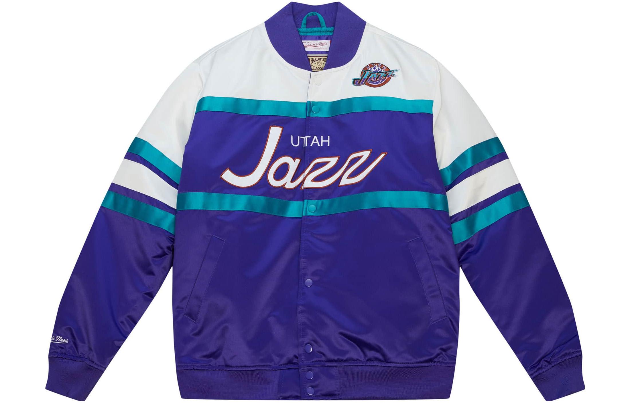 Mitchell Ness Mitchell & Ness Purple Patterned Single-Breasted Collar Jacket OJBF5516-LSUYYPPPPURP