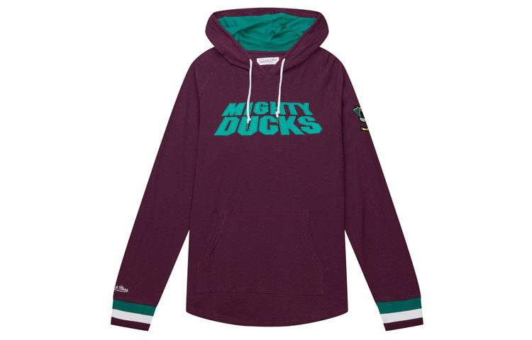 Mitchell Ness Mitchell & Ness Purple Letter Print Pullover Hoodie for Men THOD4999-ADUYYPPPPURP