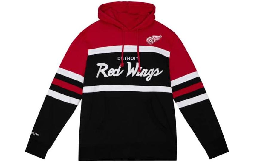 Mitchell Ness Mitchell & Ness Red Alphabet Striped Print Pullover Hoodie FPHD6293-NJDYYPPPRDGY