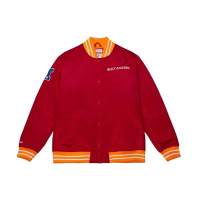 Mitchell Ness Mitchell & Ness Red Blue Colorblock Logo Print Loose Fit Jacket Mens OJZP5517-UFLYYPPPMTWH