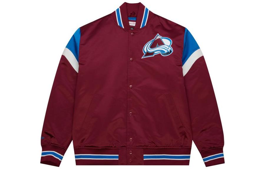 Mitchell Ness Mitchell & Ness Red Color Block Letter Print Zip Hoodie Jacket OJZP5520-AHAYYPPPBKRD