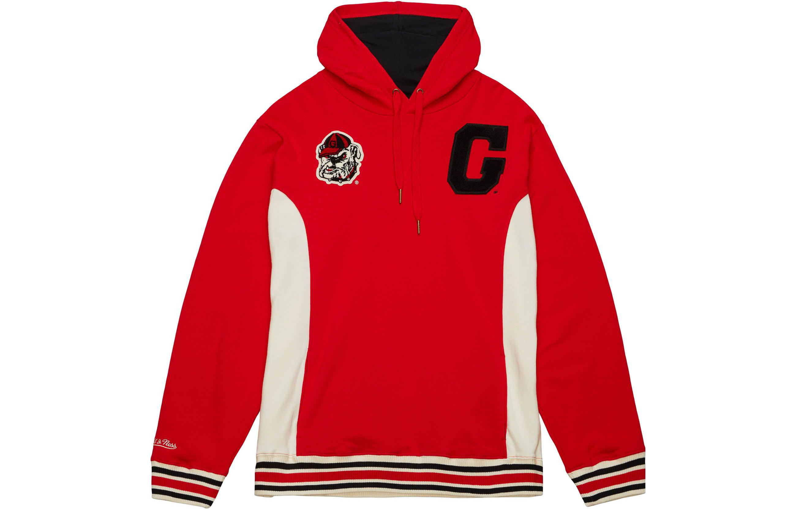 Mitchell Ness Mitchell & Ness Red Letter Print Colorblock Zip-Up Jacket OJZP5517-NJDYYPPPMTWH