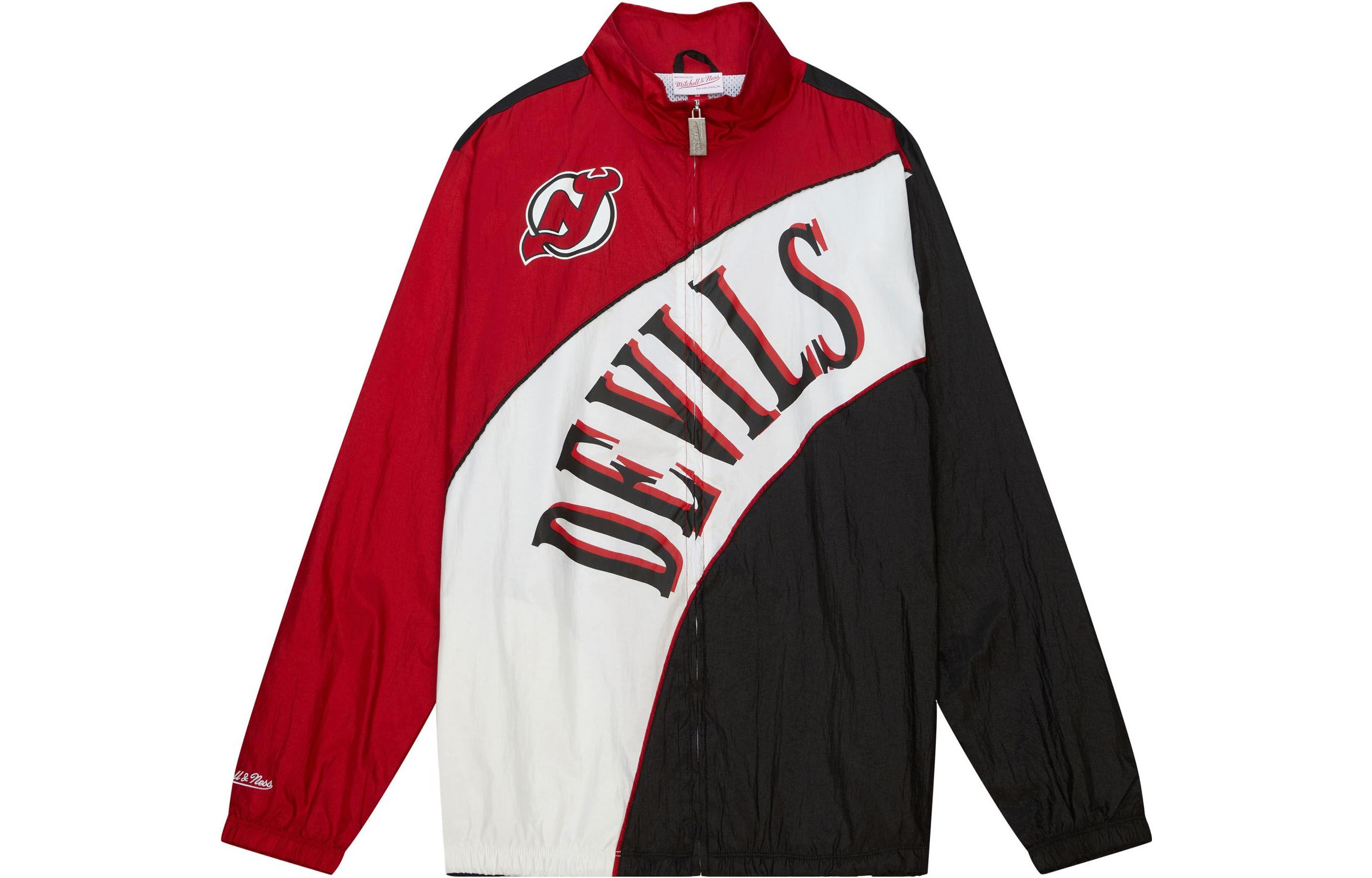 Mitchell Ness Mitchell & Ness Red Letter Print Hooded Jacket OJPO5033-KCCYYPPPSCAR