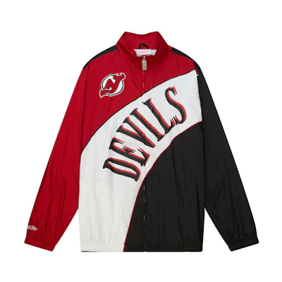 Mitchell Ness Mitchell & Ness Red Letter Print Hooded Jacket OJPO5033-KCCYYPPPSCAR