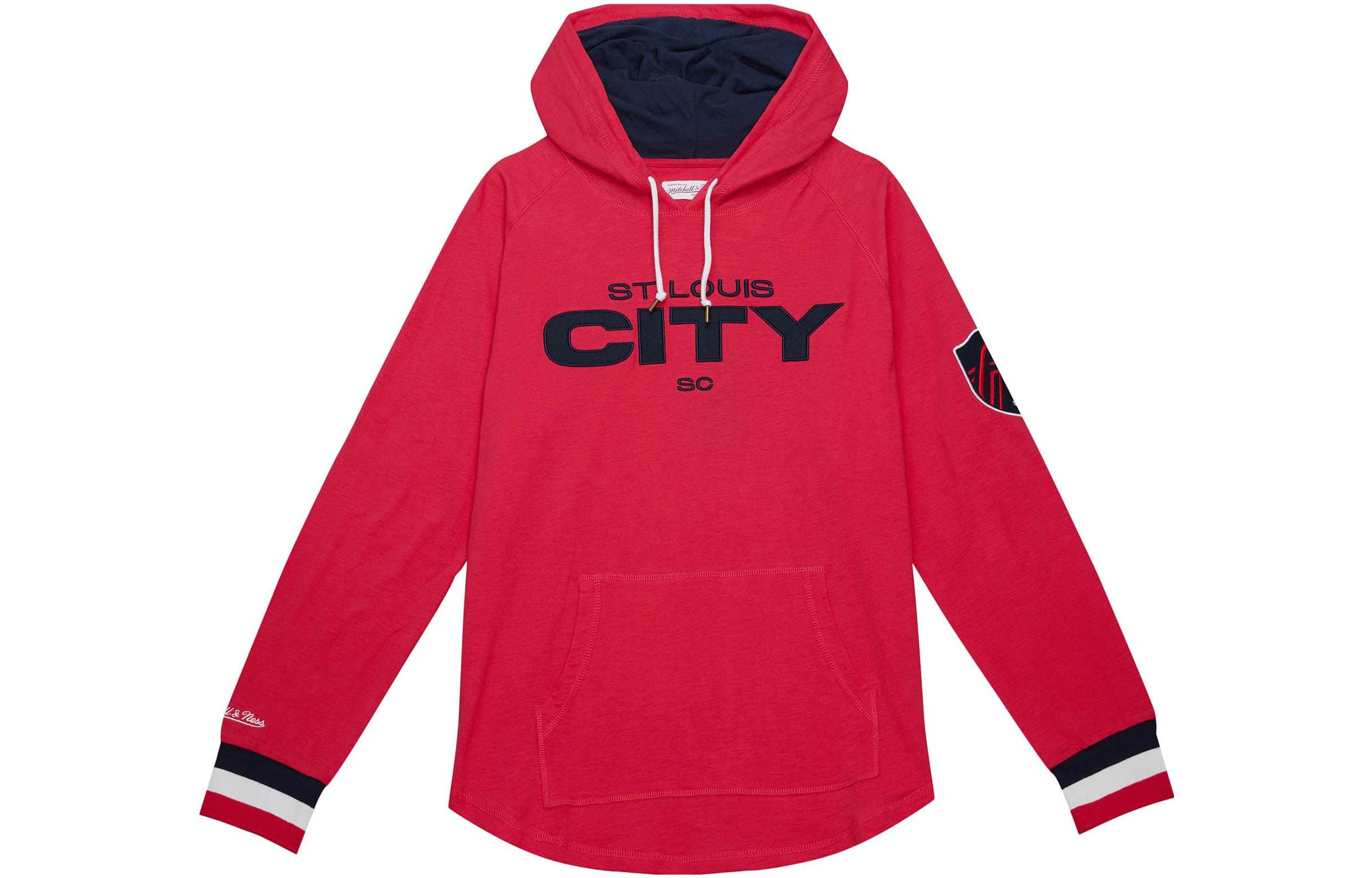 Mitchell Ness Mitchell & Ness Red Oversized Hoodie with Letter Embroidery THOD4999-SLIYYPPPRED1