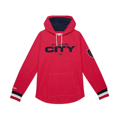 Mitchell Ness Mitchell & Ness Red Oversized Hoodie with Letter Embroidery THOD4999-SLIYYPPPRED1