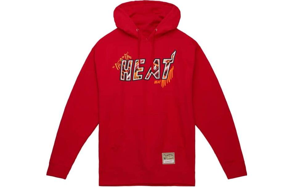Mitchell Ness Mitchell & Ness Red Pullover Hoodie with Solid Letter Print FPHD4987-CAVYYPPPCARD