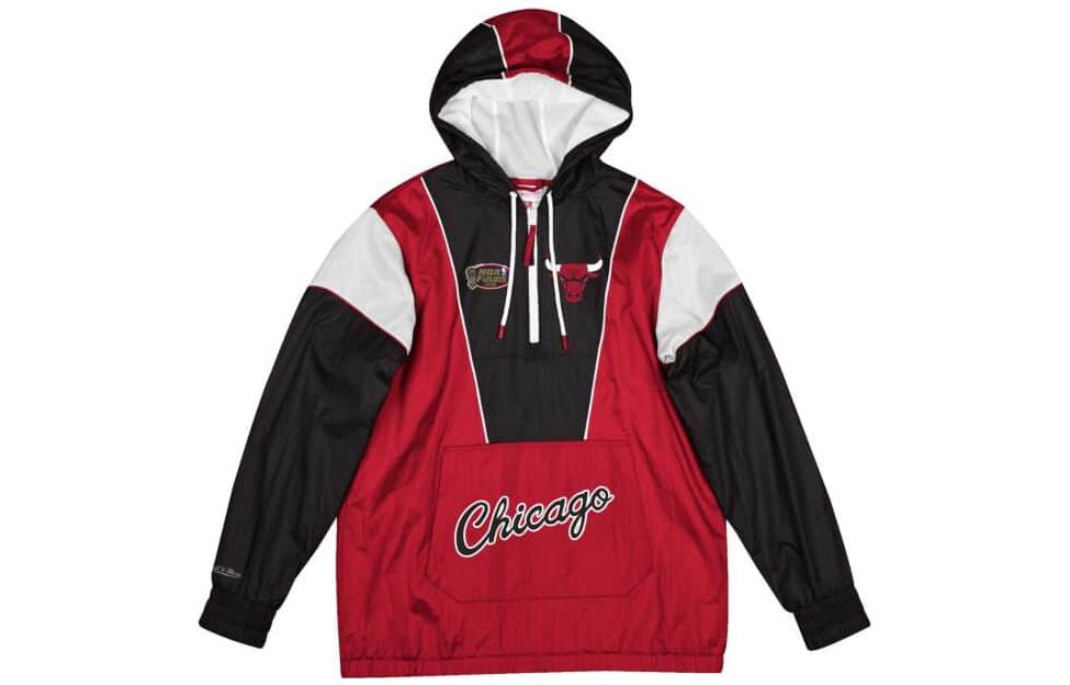 Mitchell Ness Mitchell & Ness Red Stand Collar Letter Print Full-Zip Jacket OJZP5517-PTBYYPPPMTWH
