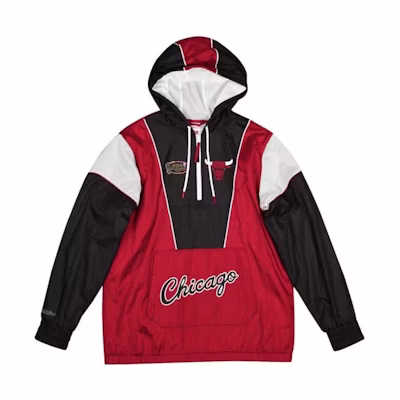 Mitchell Ness Mitchell & Ness Red Stand Collar Letter Print Full-Zip Jacket OJZP5517-PTBYYPPPMTWH