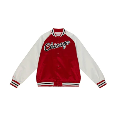 Mitchell Ness Mitchell & Ness Red Striped Letter Print Hooded Sweatshirt FPHD6293-HROYYPPPNYRD