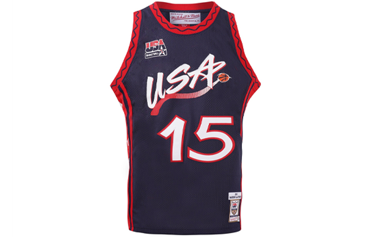 Mitchell Ness Mitchell & Ness Retro 1996 USA Olympic Hakeem Olajuwon Basketball Jersey Navy. AJY4SB19060-USANAVY96HOL 圖 2