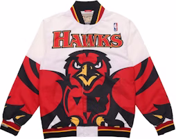 Mitchell Ness Mitchell & Ness Retro Basketball Baseball Jacket Hawks Home 95-96 White Unisex. AWJKGS18051-AHAWHIT95 Mitchell Ness Mitchell & Ness Retro Basketball Baseball Jacket Hawks Home 95-96 White Unisex. AWJKGS18051-AHAWHIT95