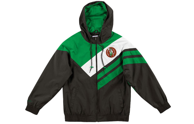 Mitchell Ness Mitchell & Ness Retro Colorblock Logo Print Waterproof Fleece Pullover Hoodie Blue MN12R15-NAVY