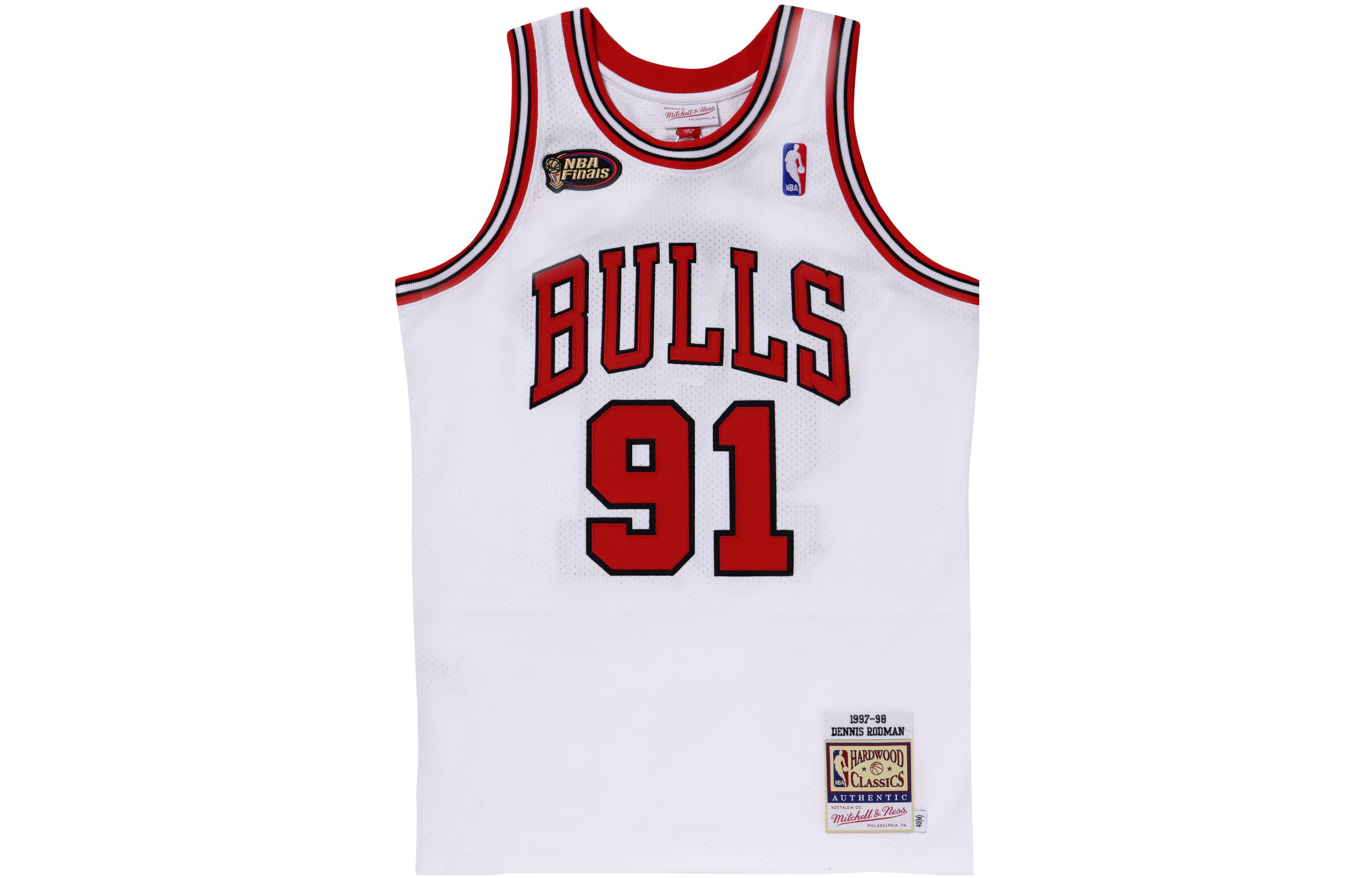 Mitchell Ness Mitchell & Ness Retro Jersey 97-98 Chicago Bulls #91 Dennis Rodman White Unisex. AJY44951-CBU97DRDWHIT