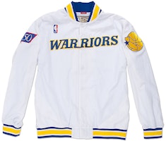 Mitchell Ness Mitchell & Ness Retro Loose Fit Sports Jacket White Unisex. AWJKCP19193-GSWWHIT96 Mitchell Ness Mitchell & Ness Retro Loose Fit Sports Jacket White Unisex. AWJKCP19193-GSWWHIT96