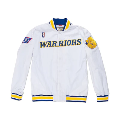 Mitchell Ness Mitchell & Ness Retro Loose Fit Sports Jacket White Unisex. AWJKCP19193-GSWWHIT96