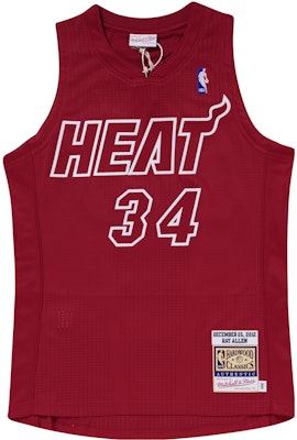 Mitchell Ness Mitchell & Ness Retro Miami Heat Ray Allen #34 Basketball Jersey Red Unisex. AJY44973-MHE12RALSCAR Buy Mitchell Ness Mitchell & Ness Retro Miami Heat Ray Allen #34 Basketball Jersey Red Unisex. AJY44973-MHE12RALSCAR