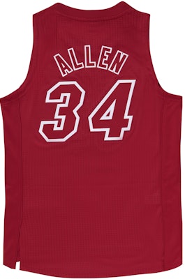 Mitchell Ness Mitchell & Ness Retro Miami Heat Ray Allen #34 Basketball Jersey Red Unisex. AJY44973-MHE12RALSCAR Lookbook Mitchell Ness Mitchell & Ness Retro Miami Heat Ray Allen #34 Basketball Jersey Red Unisex. AJY44973-MHE12RALSCAR
