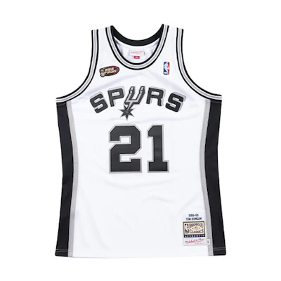 Mitchell Ness Mitchell & Ness Retro Spurs Tim Duncan #21 1998-99 Basketball Jersey White AJY4EL18027-SASWHIT98TDU