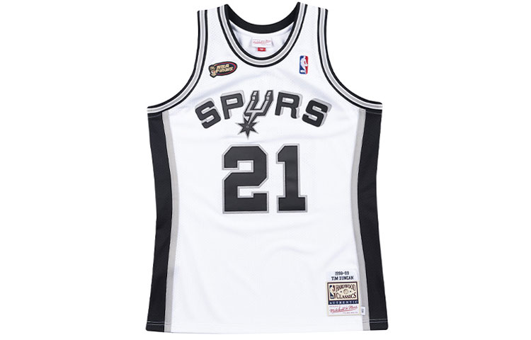 Mitchell Ness Mitchell & Ness Retro Spurs Tim Duncan #21 1998-99 Basketball Jersey White AJY4EL18027-SASWHIT98TDU 圖 2