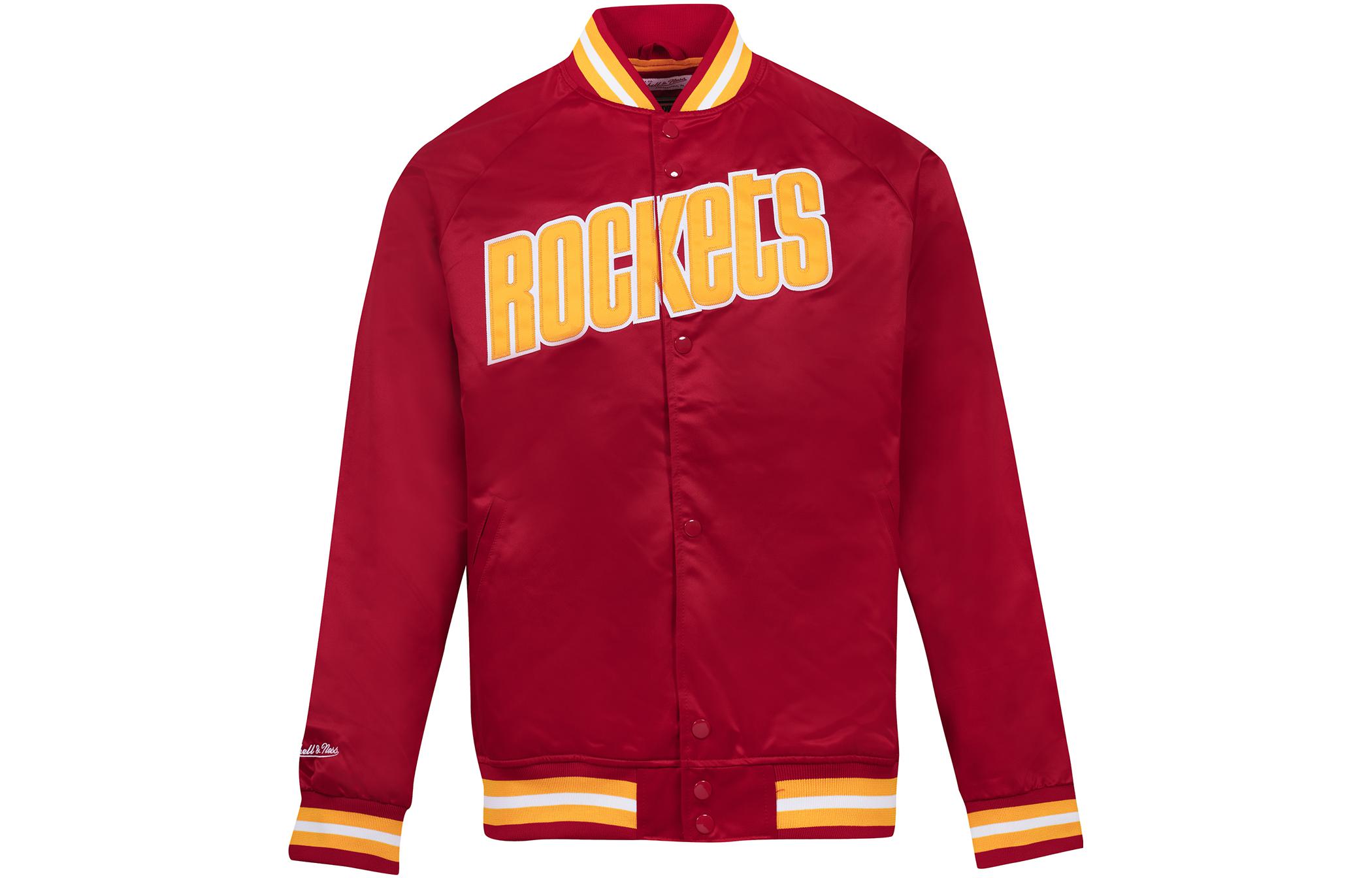 Mitchell Ness Mitchell & Ness Rockets Letterman Snap Jacket Red/Yellow Unisex STJKMG18013-HROSCAR1