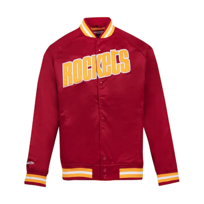 Mitchell Ness Mitchell & Ness Rockets Letterman Snap Jacket Red/Yellow Unisex STJKMG18013-HROSCAR1