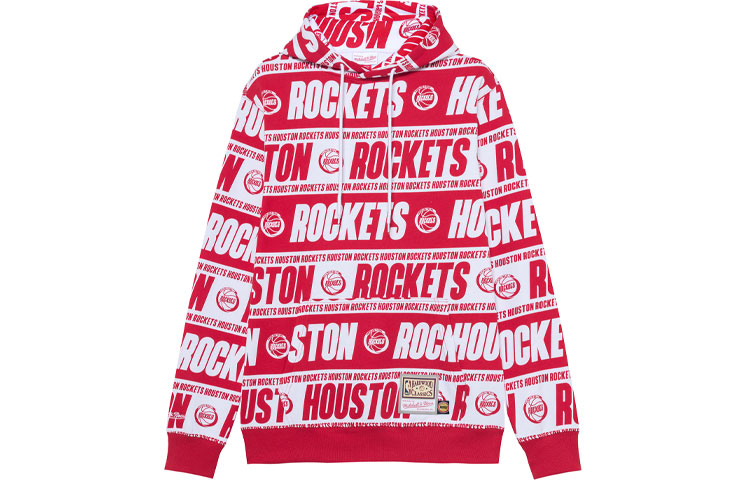 Mitchell Ness Mitchell & Ness Rockets Logo Letter Graphic Crewneck Sweatshirt Unisex Grey MN16W12-HOU