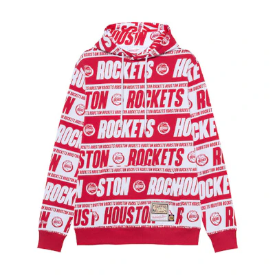 Mitchell Ness Mitchell & Ness Rockets Logo Letter Graphic Crewneck Sweatshirt Unisex Grey MN16W12-HOU