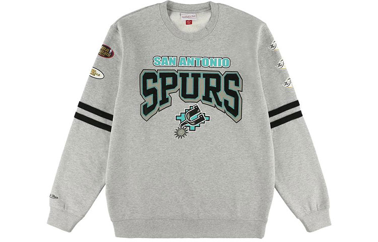 Mitchell Ness Mitchell & Ness San Jose Sharks Heavyweight Satin Jacket Black - Striped Collar OJBF5516SJSYYPPPBLCK